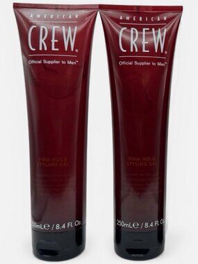 2 Pack American Crew Mens Firm Hold Styling Gel Non-Flaking Hair Gel 8.4 oz Each